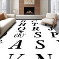 thumbnail image 1 of ODIKA 5'x7' Machine Washable Non-Slip Area Rug, Contemporary Character Minimalist Font Showcase Floor Covering High Traffic Rug with Pad, Black, 696716, 1 of 8