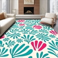 thumbnail image 1 of ODIKA 5'x7' Machine Washable Non-Slip Area Rug, Coral Reef Featuring Scallop Shells and Snowflake High Traffic Rug with Pad, Ivory, 509417, 1 of 8