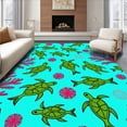 thumbnail image 1 of ODIKA 5'x7' Machine Washable Non-Slip Area Rug, Coral Reef Marine Life Swimming with Starfish Design High Traffic Rug with Pad, Blue, 706092, 1 of 8