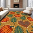 thumbnail image 1 of ODIKA 5'x7' Machine Washable Non-Slip Area Rug, Countryside Harvest Elegant Pumpkin Patch Decorative Base Protector High Traffic Rug, Orange, 603758, 1 of 7