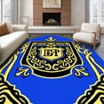 thumbnail image 1 of ODIKA 5'x7' Machine Washable Non-Slip Area Rug, Crest Interlocking Motif with High Traffic Rug, Blue, 672285, 1 of 7