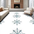 thumbnail image 1 of ODIKA 5'x7' Machine Washable Non-Slip Area Rug, Crystalline Snowflake Decorative Accent with Delicate Motifs High Traffic Rug with Pad, White, 616957, 1 of 8