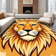 thumbnail image 1 of ODIKA 5'x7' Machine Washable Non-Slip Area Rug, Cuddly Savanna Plush Illustration Decoration High Traffic Rug, Orange, 720318, 1 of 7