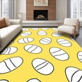 thumbnail image 1 of ODIKA 5'x7' Machine Washable Non-Slip Area Rug, Cute Egg Inspired Design with Cartoonish High Traffic Rug with Pad, Yellow, 721993, 1 of 3