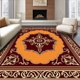 thumbnail image 1 of ODIKA 5'x7' Machine Washable Non-Slip Area Rug, Damask Luxurious Palatial Timeless Heirloom Masterwork High Traffic Rug, Maroon, 531666, 1 of 7