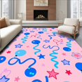 thumbnail image 1 of ODIKA 5'x7' Machine Washable Non-Slip Area Rug, Days and Months Mosaic Featuring Playful Numbers Festive Party Motifs High Traffic Rug with Pad, Pink, 699349, 1 of 8
