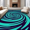 thumbnail image 1 of ODIKA 5'x7' Machine Washable Non-Slip Area Rug, Deep Conch Spiral Swirl Vortex Arrangement High Traffic Rug with Pad, Purple, 681615, 1 of 8