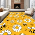 thumbnail image 1 of ODIKA 5'x7' Machine Washable Non-Slip Area Rug, Delightful Pollinator Friends Bathroom Ensemble High Traffic Rug with Pad, Yellow, 722980, 1 of 8