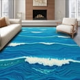 thumbnail image 1 of ODIKA 5'x7' Machine Washable Non-Slip Area Rug, Dive In Nautical Wave Entrance Doorway Greeting High Traffic Rug, Blue, 656374, 1 of 7
