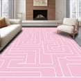 thumbnail image 1 of ODIKA 5'x7' Machine Washable Non-Slip Area Rug, Dreamscape Maze with Soothing Ombre Transitions High Traffic Rug, Pink, 730916, 1 of 7