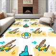 thumbnail image 1 of ODIKA 5'x7' Machine Washable Non-Slip Area Rug, Driftwood Sandcastle Beach Umbrella Vacation Theme Accent High Traffic Rug with Pad, Beige, 706633, 1 of 8