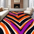 thumbnail image 1 of ODIKA 5'x7' Machine Washable Non-Slip Area Rug, Dynamic Featuring Bold Contrasting Lines And Sporty Flair High Traffic Rug, Orange, 668962, 1 of 7