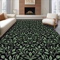 thumbnail image 1 of ODIKA 5'x7' Machine Washable Non-Slip Area Rug, Elegant Botanical Vine With Delicate Leaf Motifs High Traffic Rug, Black, 577508, 1 of 7