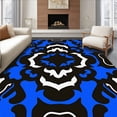 thumbnail image 1 of ODIKA 5'x7' Machine Washable Non-Slip Area Rug, Elegant Damask Swirl Contemporary Medallion Decorative Flooring High Traffic Rug with Pad, Blue, 590669, 1 of 8