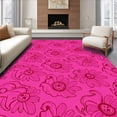 thumbnail image 1 of ODIKA 5'x7' Machine Washable Non-Slip Area Rug, Elegant Floral Bloom Swirl Textured Decorative Floor Cover High Traffic Rug with Pad, Pink, 582400, 1 of 8