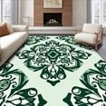 thumbnail image 1 of ODIKA 5'x7' Machine Washable Non-Slip Area Rug, Elegant Floral Damask Entrance High Traffic Rug with Pad, Green, 616575, 1 of 8