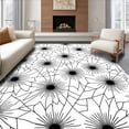 thumbnail image 1 of ODIKA 5x7 Machine Washable Non-Slip Area Rug, Elegant Halloween Arachnid Web Design with Abstract Webbing Motifs High Traffic Rug, Black, 729426, 1 of 7