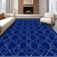 thumbnail image 1 of ODIKA 5'x7' Machine Washable Non-Slip Area Rug, Elegant Lattice Accent Decoration High Traffic Rug with Pad, Blue, 529516, 1 of 8