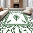 thumbnail image 1 of ODIKA 5'x7' Machine Washable Non-Slip Area Rug, Elegant Lattice Trellis Vine Motif Decorative Accent High Traffic Rug, Green, 547317, 1 of 7