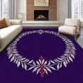 thumbnail image 1 of ODIKA 5'x7' Machine Washable Non-Slip Area Rug, Elegant Pinecone Wreath Yuletide Comfort Standing Relief High Traffic Rug with Pad, Purple, 630385, 1 of 8