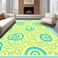 thumbnail image 1 of ODIKA 5'x7' Machine Washable Non-Slip Area Rug, Elegant Scrollwork with and Mint Green Highlights High Traffic Rug with Pad, Yellow, 530079, 1 of 8
