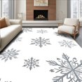 thumbnail image 1 of ODIKA 5'x7' Machine Washable Non-Slip Area Rug, Elegant Snowflake Holiday Festive Base Protection High Traffic Rug with Pad, Gray, 637028, 1 of 8