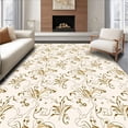 thumbnail image 1 of ODIKA 5'x7' Machine Washable Non-Slip Area Rug, Elegant Swirl Baroque Vintage Inspired Tufted High Traffic Rug with Pad, Beige, 525701, 1 of 8
