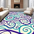 thumbnail image 1 of ODIKA 5'x7' Machine Washable Non-Slip Area Rug, Elegant Swirl Mystical Enchanting Decorative Plush Contemporary High Traffic Rug with Pad, Purple, 497785, 1 of 8