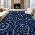 thumbnail image 1 of ODIKA 5'x7' Machine Washable Non-Slip Area Rug, Elegant Swirls Artistic Luxury High Traffic Rug, Blue, 446929, 1 of 7