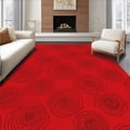 thumbnail image 1 of ODIKA 5'x7' Machine Washable Non-Slip Area Rug, Elegant Whimsical Spiral Flooring Embellishment High Traffic Rug with Pad, Red, 517823, 1 of 8