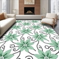 thumbnail image 1 of ODIKA 5'x7' Machine Washable Non-Slip Area Rug, Enchanted Blossom Vine Twisted Arrangement High Traffic Rug with Pad, Green, 561524, 1 of 8