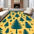 thumbnail image 1 of ODIKA 5'x7' Machine Washable Non-Slip Area Rug, Enchanted Forest Evergreen Grove Holiday Themed High Traffic Rug with Pad, Yellow, 621305, 1 of 8