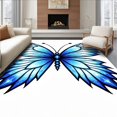 thumbnail image 1 of ODIKA 5'x7' Machine Washable Non-Slip Area Rug, Enchanted Forest Fairy Wings Crochet Embroidery Needlework Project High Traffic Rug, Blue, 641024, 1 of 7