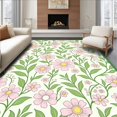 thumbnail image 1 of ODIKA 5'x7' Machine Washable Non-Slip Area Rug, Enchanted Garden Lattice Whimsical Blooming Arrangement High Traffic Rug with Pad, Pink, 577335, 1 of 8