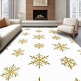 thumbnail image 1 of ODIKA 5'x7' Machine Washable Non-Slip Area Rug, Enchanted Glittering Jewel Snowy Magical Festivity Backdrop High Traffic Rug with Pad, Gold, 735029, 1 of 8