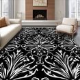 thumbnail image 1 of ODIKA 5'x7' Machine Washable Non-Slip Area Rug, Enchanted Moth Wings with Delicate Floral Accents High Traffic Rug with Pad, Black, 555375, 1 of 8