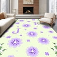 thumbnail image 1 of ODIKA 5'x7' Machine Washable Non-Slip Area Rug, Enchanted Petals Educational Alphabet Discovery Game Floor High Traffic Rug, Purple, 686408, 1 of 7