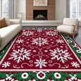 thumbnail image 1 of ODIKA 5'x7' Machine Washable Non-Slip Area Rug, Enchanted Seasonal Greetings Hearth Accent Doorway High Traffic Rug, Red, 605682, 1 of 7