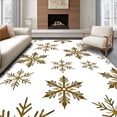 thumbnail image 1 of ODIKA 5'x7' Machine Washable Non-Slip Area Rug, Enchanted Snowy Celebration Backdrop With Jewel Embroidered Motif High Traffic Rug with Pad, White, 633648, 1 of 8