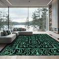 thumbnail image 1 of ODIKA 5'x7' Machine Washable Non-Slip Area Rug, Enchanted Viper Labyrinth With Hypnotic Twist Motif High Traffic Rug, Black, 903396, 1 of 7