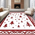 thumbnail image 1 of ODIKA 5'x7' Machine Washable Non-Slip Area Rug, Enchanted Winter Wonderland Artisan Handwoven High Traffic Rug, Red, 605847, 1 of 7