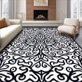 thumbnail image 1 of ODIKA 5x7 Machine Washable Non-Slip Area Rug, Enchanting Swirl Heritage Treasure High Traffic Rug, Black, 569687, 1 of 7