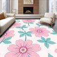 thumbnail image 1 of ODIKA 5'x7' Machine Washable Non-Slip Area Rug, Ethereal Bloom Abstract Floral Medley Contemporary Pastel Motif High Traffic Rug, Pink, 564993, 1 of 7