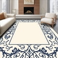thumbnail image 1 of ODIKA 5'x7' Machine Washable Non-Slip Area Rug, Ethereal Flourish Baroque Grandeur Opulent High Traffic Rug, Ivory, 658855, 1 of 7
