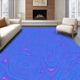 thumbnail image 1 of ODIKA 5'x7' Machine Washable Non-Slip Area Rug, Ethereal Fluid Marbled Impressionist High Traffic Rug, Blue, 452571, 1 of 7