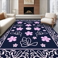 thumbnail image 1 of ODIKA 5'x7' Machine Washable Non-Slip Area Rug, Ethereal Moonlit Blossom Decorative High Traffic Rug with Pad, Pink, 385033, 1 of 8