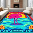 thumbnail image 1 of ODIKA 5'x7' Machine Washable Non-Slip Area Rug, Exotic Canvas Yarn DIY Stitch Project High Traffic Rug with Pad, Pink, 639983, 1 of 8