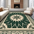 thumbnail image 1 of ODIKA 5'x7' Machine Washable Non-Slip Area Rug, Exquisite Vintage Medallion Sunburst Decorative Jewel High Traffic Rug, Green, 484754, 1 of 7
