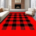 thumbnail image 1 of ODIKA 5'x7' Machine Washable Non-Slip Area Rug, Festive Buffalo Check Holiday Decorative High Traffic Rug, Red, 652195, 1 of 5