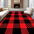 thumbnail image 1 of ODIKA 5'x7' Machine Washable Non-Slip Area Rug, Festive Buffalo Check with Bold Contrasts and Classic Charm High Traffic Rug with Pad, Red, 610587, 1 of 8
